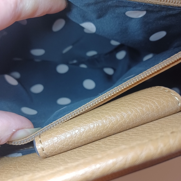 Anne Klein Purse Never Used Tan Cream Gold Accent Hardware Missing Long Strap - Picture 9 of 11